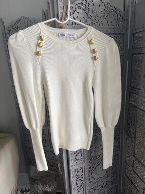 ZARA sweater with gold button detail
